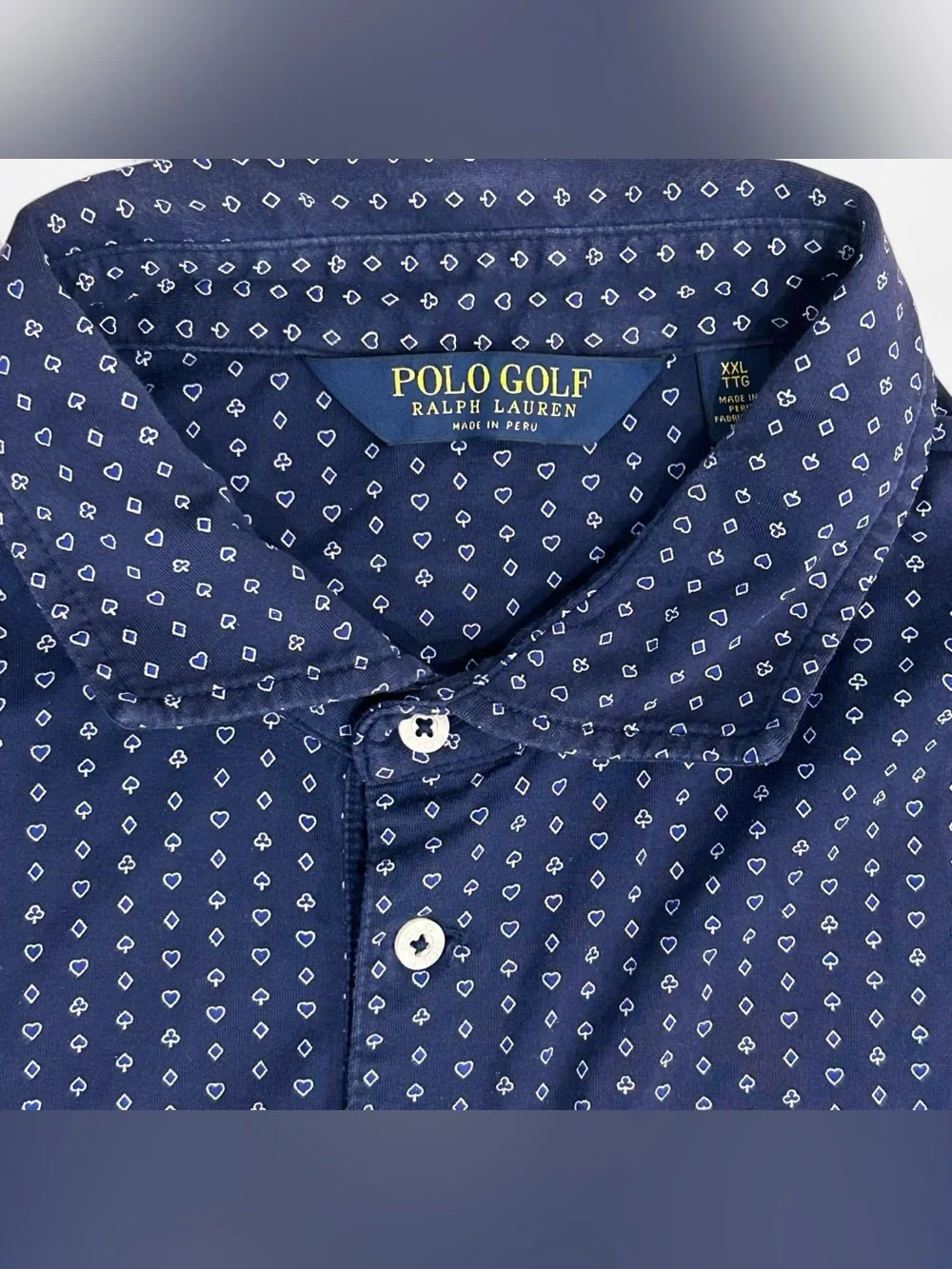 Polo Golf by Ralph Lauren Polo Shirt w/Card Suit Pattern.